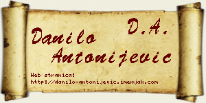 Danilo Antonijević vizit kartica